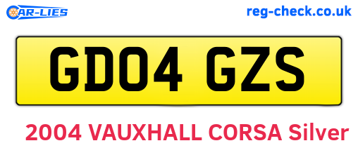 GD04GZS are the vehicle registration plates.