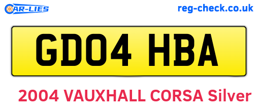 GD04HBA are the vehicle registration plates.