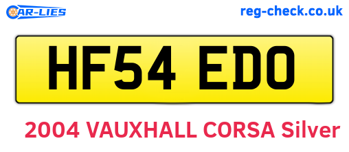 HF54EDO are the vehicle registration plates.