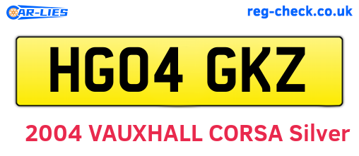 HG04GKZ are the vehicle registration plates.