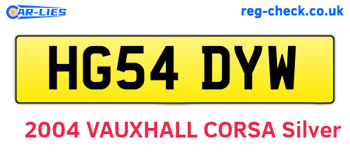HG54DYW are the vehicle registration plates.