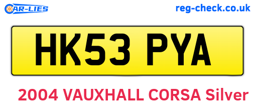 HK53PYA are the vehicle registration plates.