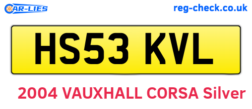 HS53KVL are the vehicle registration plates.