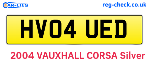 HV04UED are the vehicle registration plates.