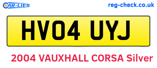 HV04UYJ are the vehicle registration plates.