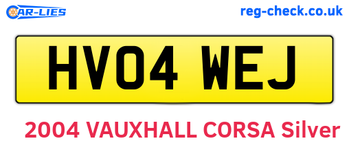 HV04WEJ are the vehicle registration plates.