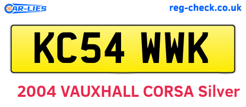 KC54WWK are the vehicle registration plates.