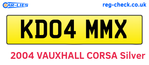KD04MMX are the vehicle registration plates.