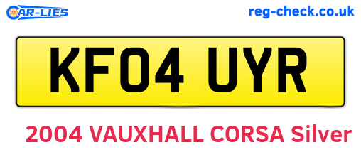 KF04UYR are the vehicle registration plates.