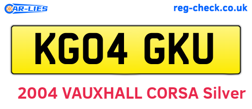 KG04GKU are the vehicle registration plates.
