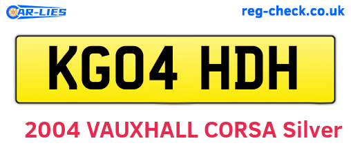 KG04HDH are the vehicle registration plates.