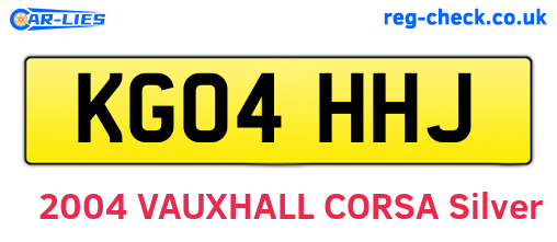 KG04HHJ are the vehicle registration plates.