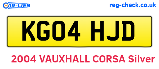 KG04HJD are the vehicle registration plates.