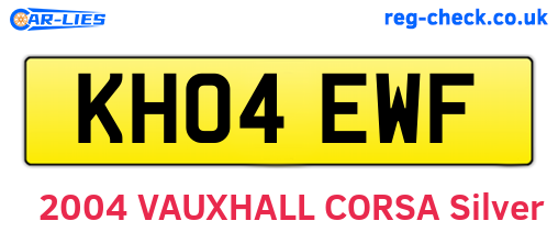 KH04EWF are the vehicle registration plates.