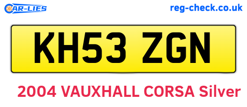 KH53ZGN are the vehicle registration plates.