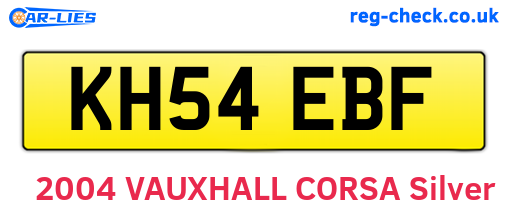 KH54EBF are the vehicle registration plates.