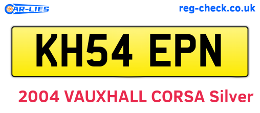 KH54EPN are the vehicle registration plates.