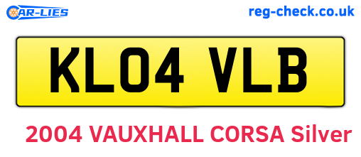 KL04VLB are the vehicle registration plates.