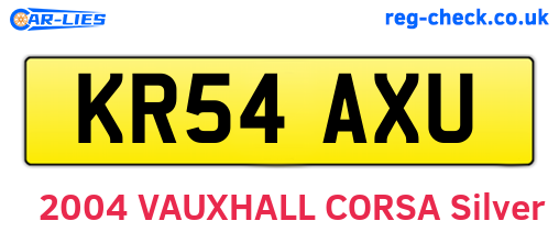 KR54AXU are the vehicle registration plates.