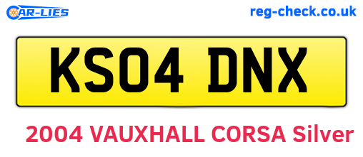 KS04DNX are the vehicle registration plates.