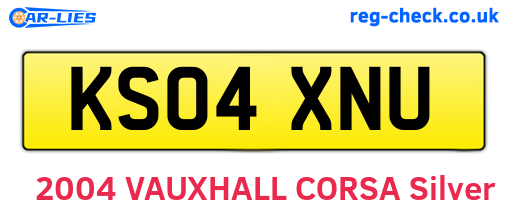 KS04XNU are the vehicle registration plates.