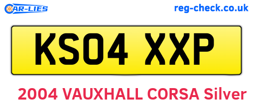 KS04XXP are the vehicle registration plates.