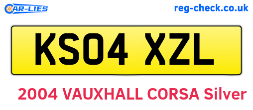 KS04XZL are the vehicle registration plates.