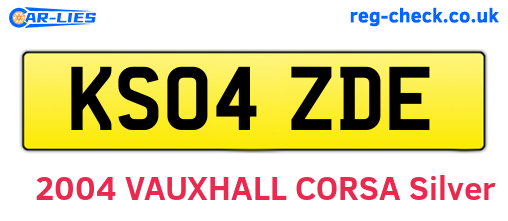 KS04ZDE are the vehicle registration plates.