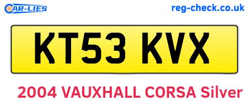 KT53KVX are the vehicle registration plates.