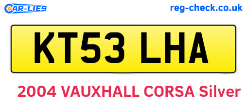 KT53LHA are the vehicle registration plates.
