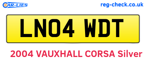 LN04WDT are the vehicle registration plates.