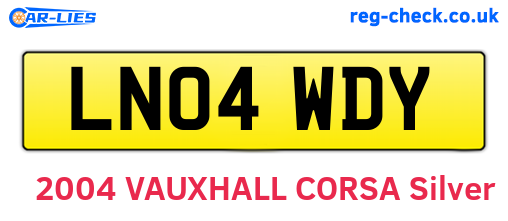 LN04WDY are the vehicle registration plates.