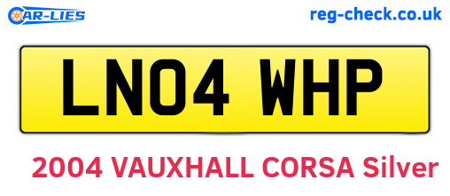 LN04WHP are the vehicle registration plates.