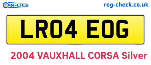 LR04EOG are the vehicle registration plates.