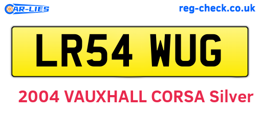 LR54WUG are the vehicle registration plates.