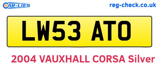 LW53ATO are the vehicle registration plates.