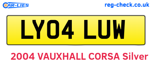 LY04LUW are the vehicle registration plates.