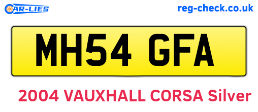 MH54GFA are the vehicle registration plates.