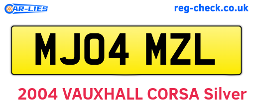 MJ04MZL are the vehicle registration plates.