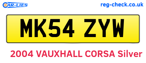 MK54ZYW are the vehicle registration plates.