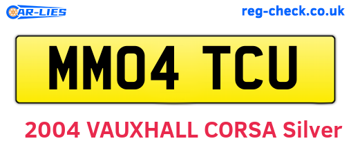 MM04TCU are the vehicle registration plates.
