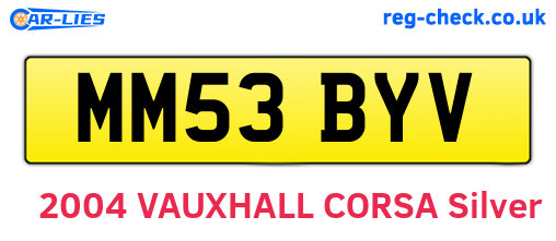 MM53BYV are the vehicle registration plates.