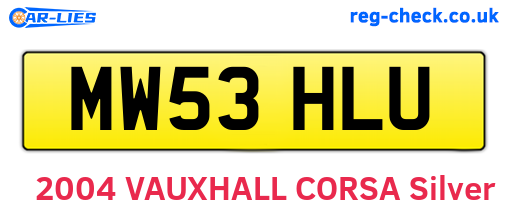 MW53HLU are the vehicle registration plates.