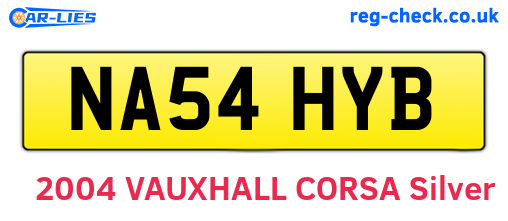 NA54HYB are the vehicle registration plates.