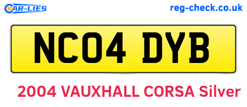 NC04DYB are the vehicle registration plates.