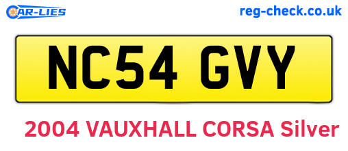 NC54GVY are the vehicle registration plates.