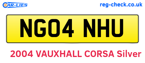 NG04NHU are the vehicle registration plates.