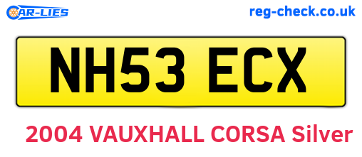 NH53ECX are the vehicle registration plates.