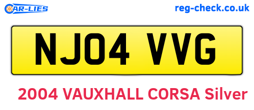NJ04VVG are the vehicle registration plates.