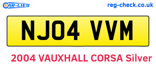 NJ04VVM are the vehicle registration plates.